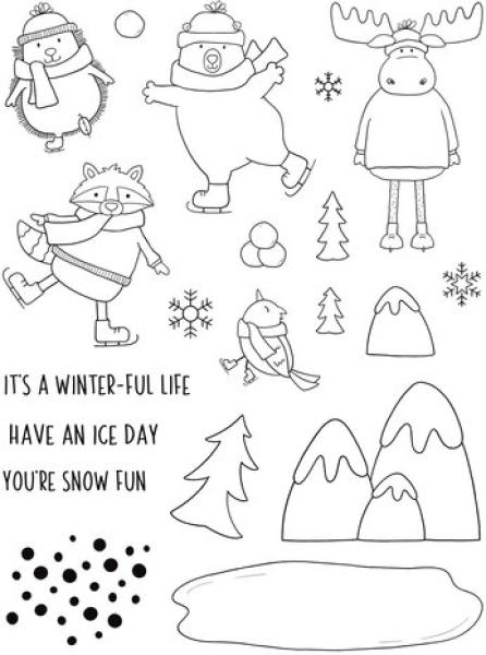 Creative Expressions, Jane's Doodles Clear Stamp Set Snow Fun