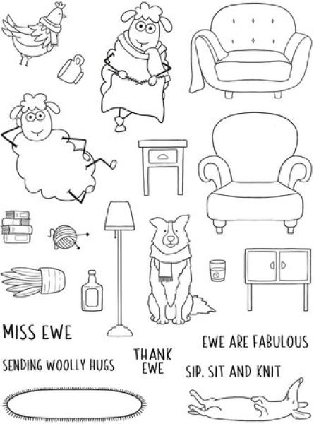 Creative Expressions, Jane's Doodles Clear Stamp Set Woolly Hugs