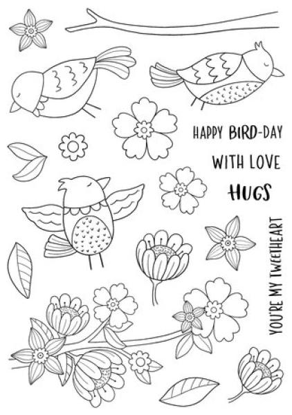 Creative Expressions, Jane's Doodles Clear Stamp Set Birdsong Blooms