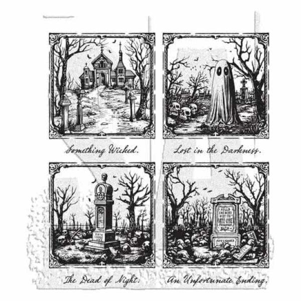 Stampers Anonymous, Framed Frights Tim Holtz Cling Stamps