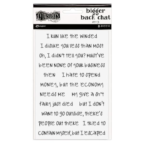 Ranger, Dyan Reaveley Dylusions Bigger Back Chat Stickers Large White