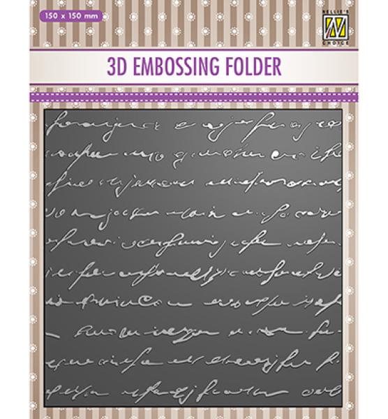 Nellie's Choice 3D Embossing Folder Writing