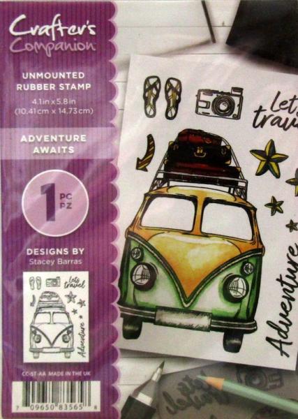 Crafters Companion, Unmounted Rubber Stamp Adventure Awaits