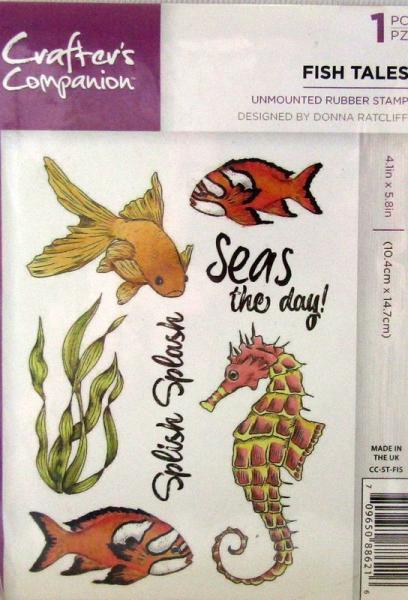 Crafters Companion, Unmounted Rubber Stamp Fish Tales