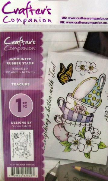 Crafters Companion, Unmounted Rubber Stamp Teacups