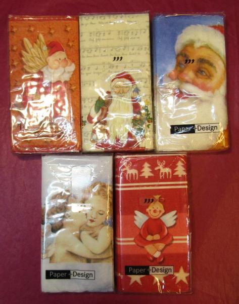 MBI, 5 Packungen Taschentücher, weihnachtlich