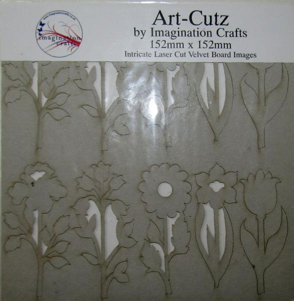 Art-Cutz, Laser Cut Velvet Board Standing Flowers