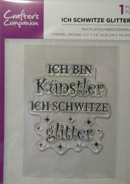 Crafters Companion, Stamp Ich schwitze Glitter