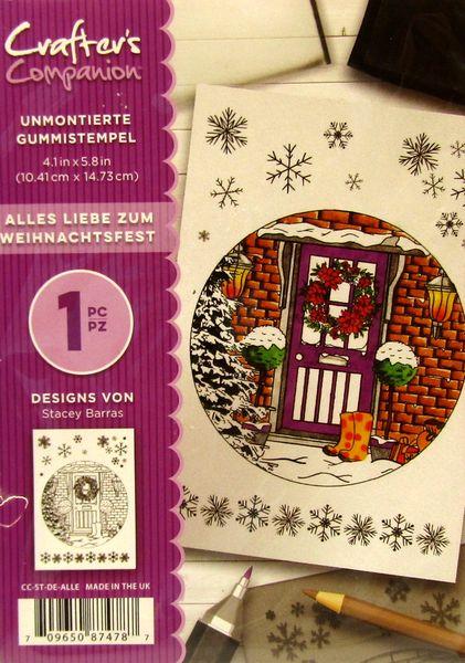 Crafters Companion, Unmounted Rubber Stamp Alles Liebe zum Weihnachtsfest