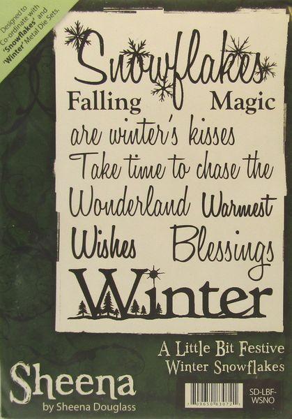 Crafters Companion, Unmounted Rubber Stamp A Little bit Festive, Winter Snowflakes