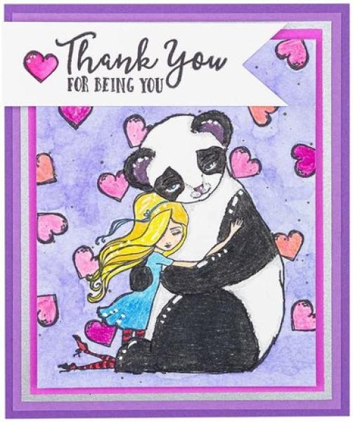 Spellbinders, Jane Davenport Panda Thank You Clear Stamps