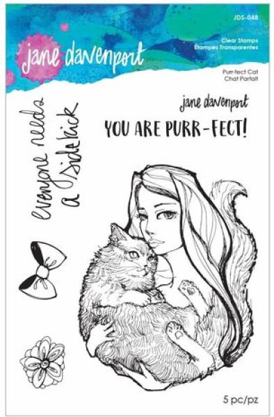 Spellbinders, Jane Davenport Purr-fect Cat Clear Stamps