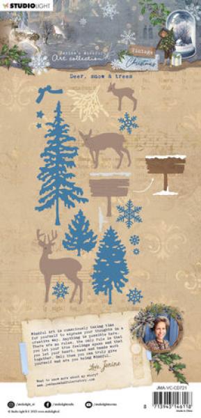 Studiolight, Vintage Christmas Cutting Die Deer, Snow & Trees