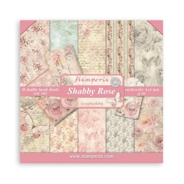 Stamperia, Shabby Rose 8x8 Inch Paper Pack