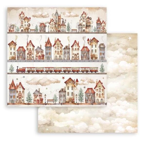 Stamperia, Gear up for Christmas Paper Pack Maxi Backgrounds Selection