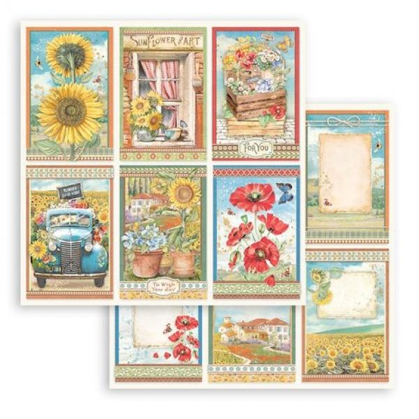 Stamperia, Sunflower Art 8x8 Inch Paper Pack