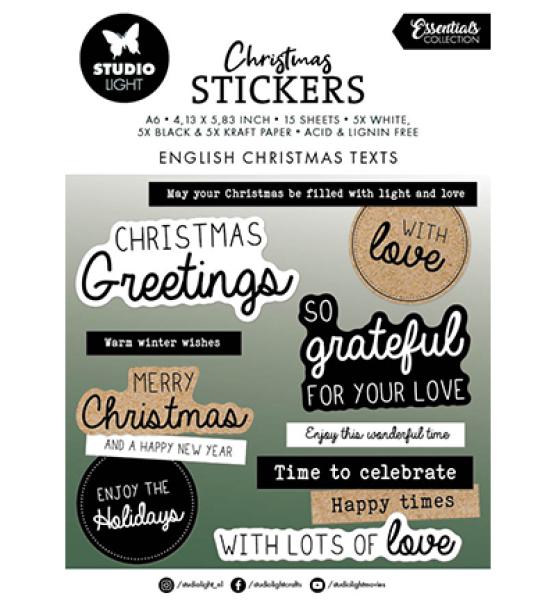 Studiolight, Sticker English Christmas texts