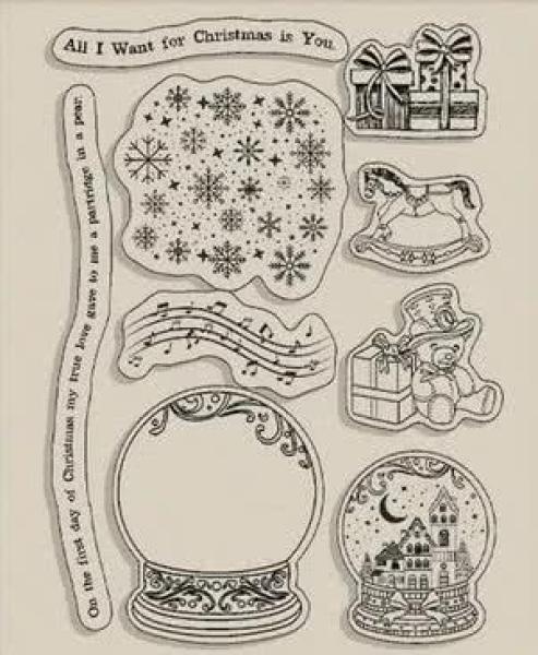 Stamperia, Gear up for Christmas Clear Stamps Snowglobes