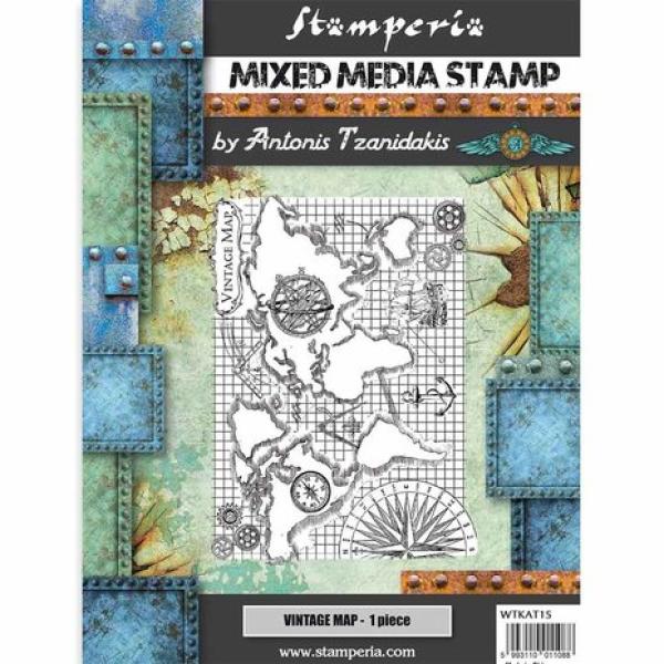 Stamperia, Mixed Media Stamp Sir Vagabond Vintage Map