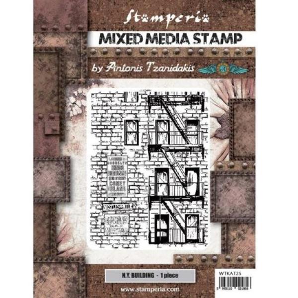 Stamperia, Mixed Media Stamp Sir Vagabond Aviator New York Building