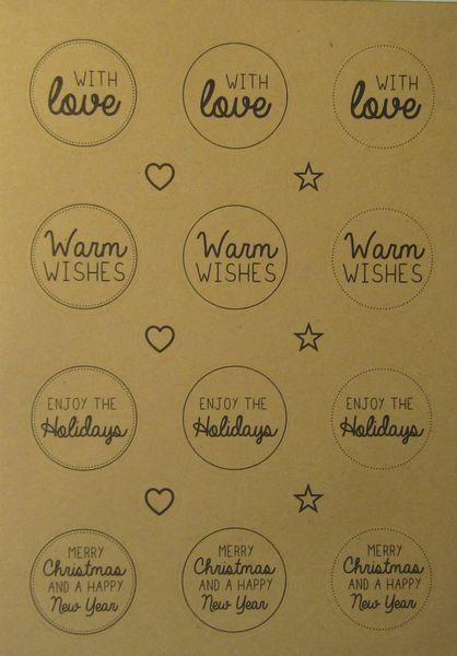 Studiolight, Sticker English Christmas texts