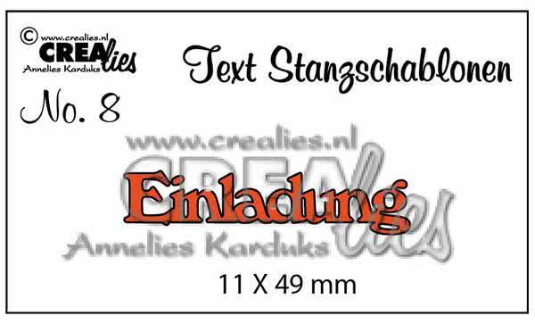 crealies, Stanzschablone Einladung