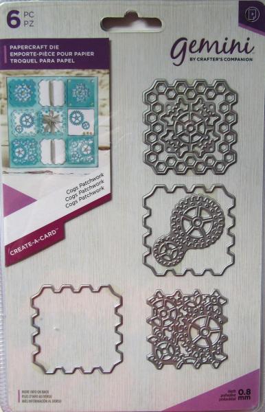 Crafters Companion, Stanzschablonen Create a card Cogs Patchwork