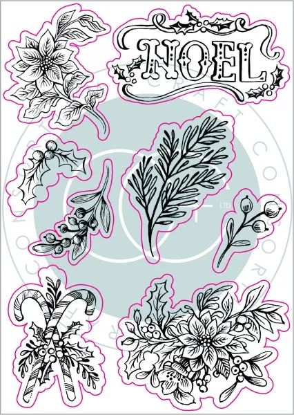 Craft Consortium Noel Clear Stamps Flora