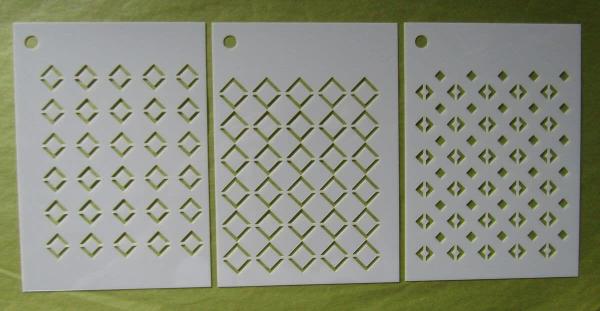 Creative Expressions - Mini Triple Layering Stencil Diamonds in Making