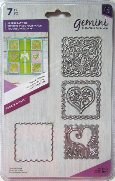 Crafters Companion, Stanzschablonen Create a card Heart Patchwork