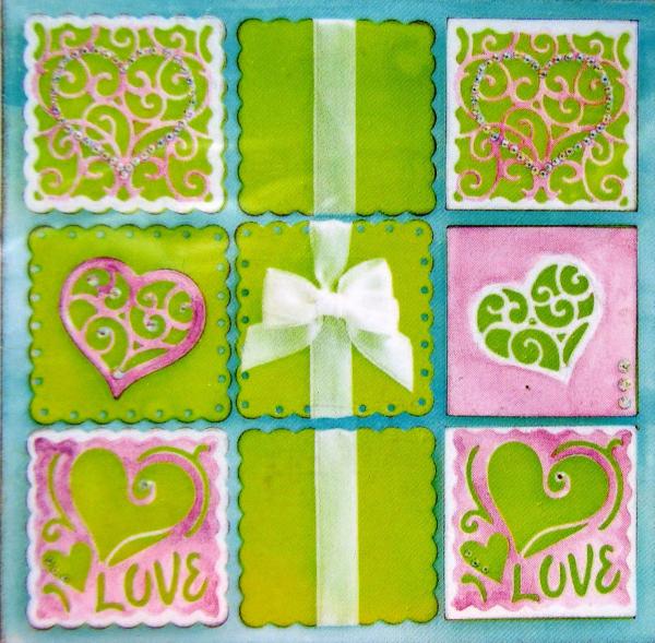 Crafters Companion, Stanzschablonen Create a card Heart Patchwork