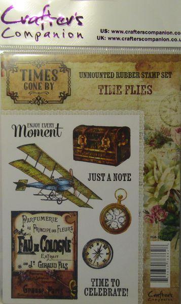 Crafters Companion, Unmounted Rubber Stamp Time Flies